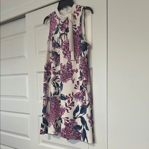 Floral Sleeveless Dress with Bow Detail
